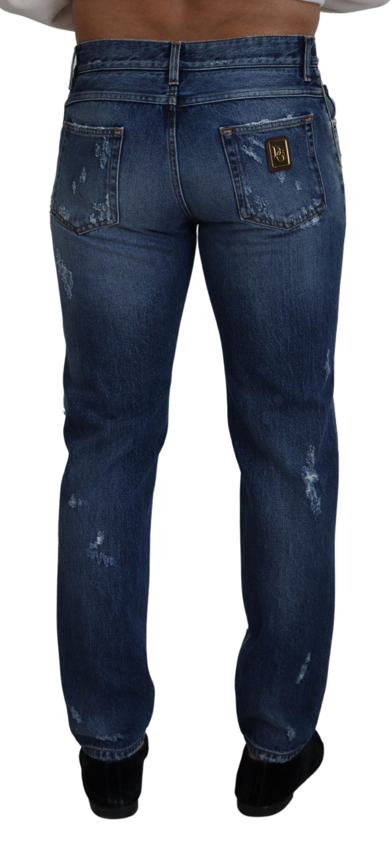 Jeans en jean délavé bleu en coton pour homme de Dolce &amp; Gabbana