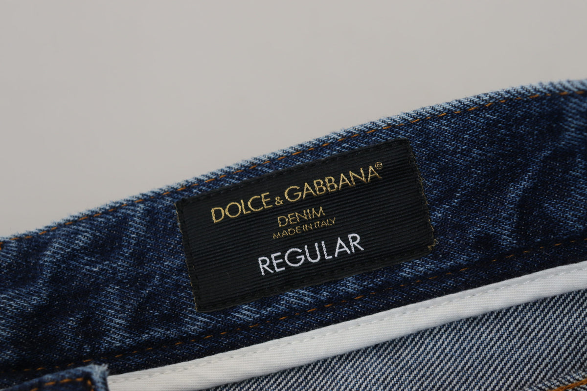 Jeans en jean délavé bleu en coton pour homme de Dolce &amp; Gabbana