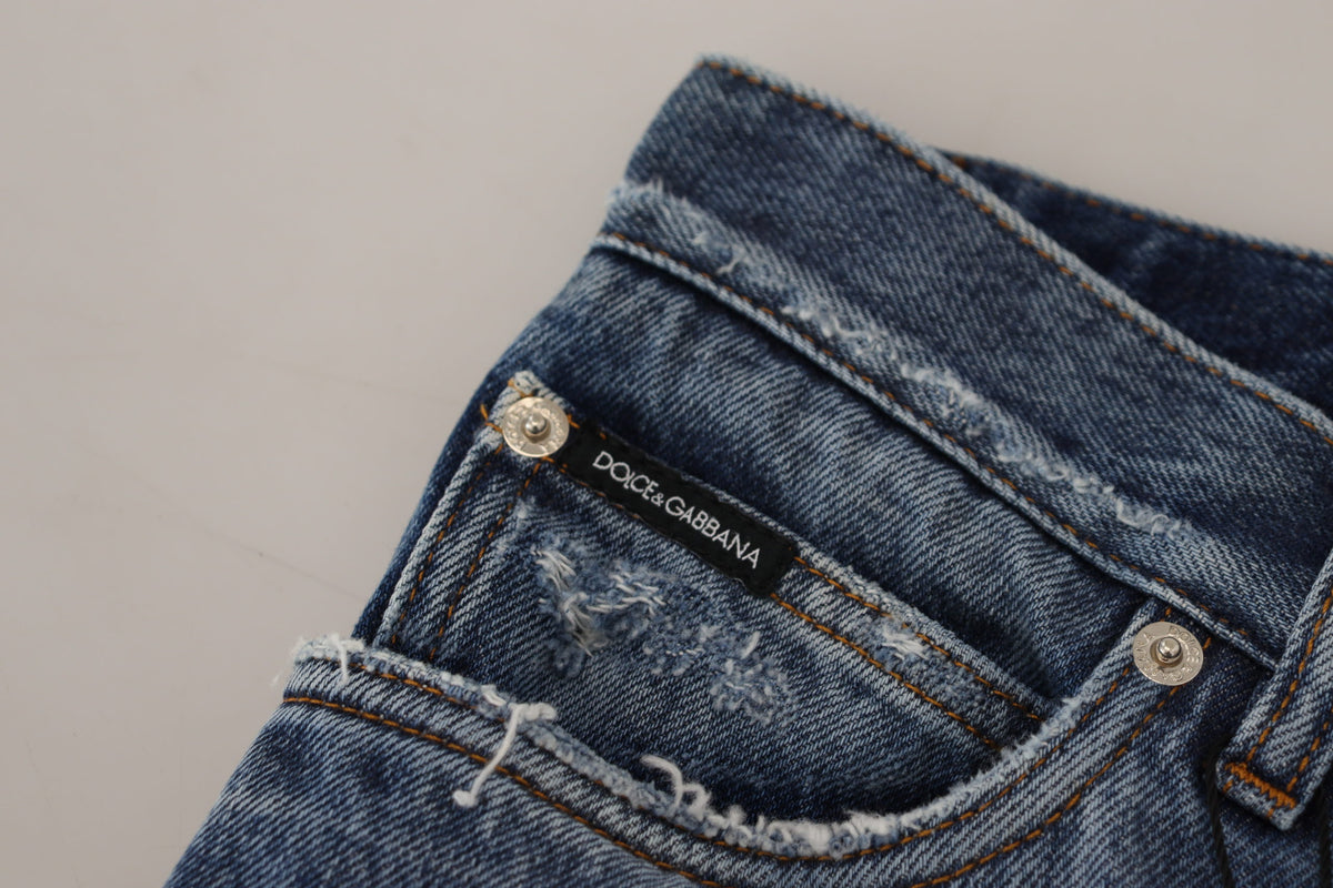 Jeans en jean délavé bleu en coton pour homme de Dolce &amp; Gabbana