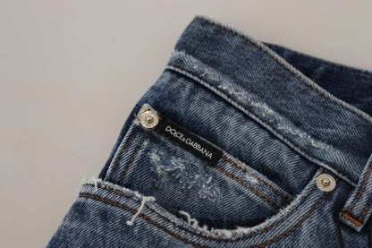 Jeans en jean délavé bleu en coton pour homme de Dolce & Gabbana