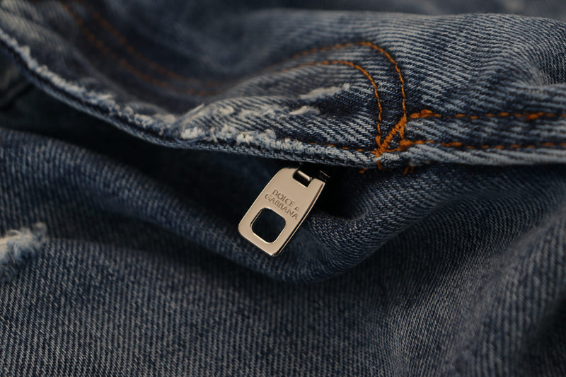 Jeans en jean délavé bleu en coton pour homme de Dolce &amp; Gabbana