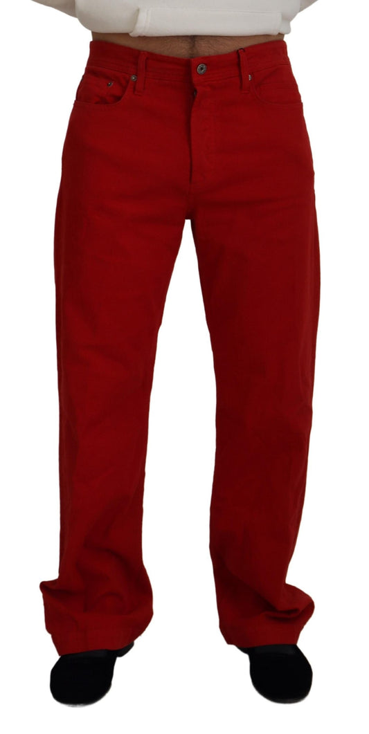Dolce & Gabbana Rode Rechte Mannen Jeans van Katoen