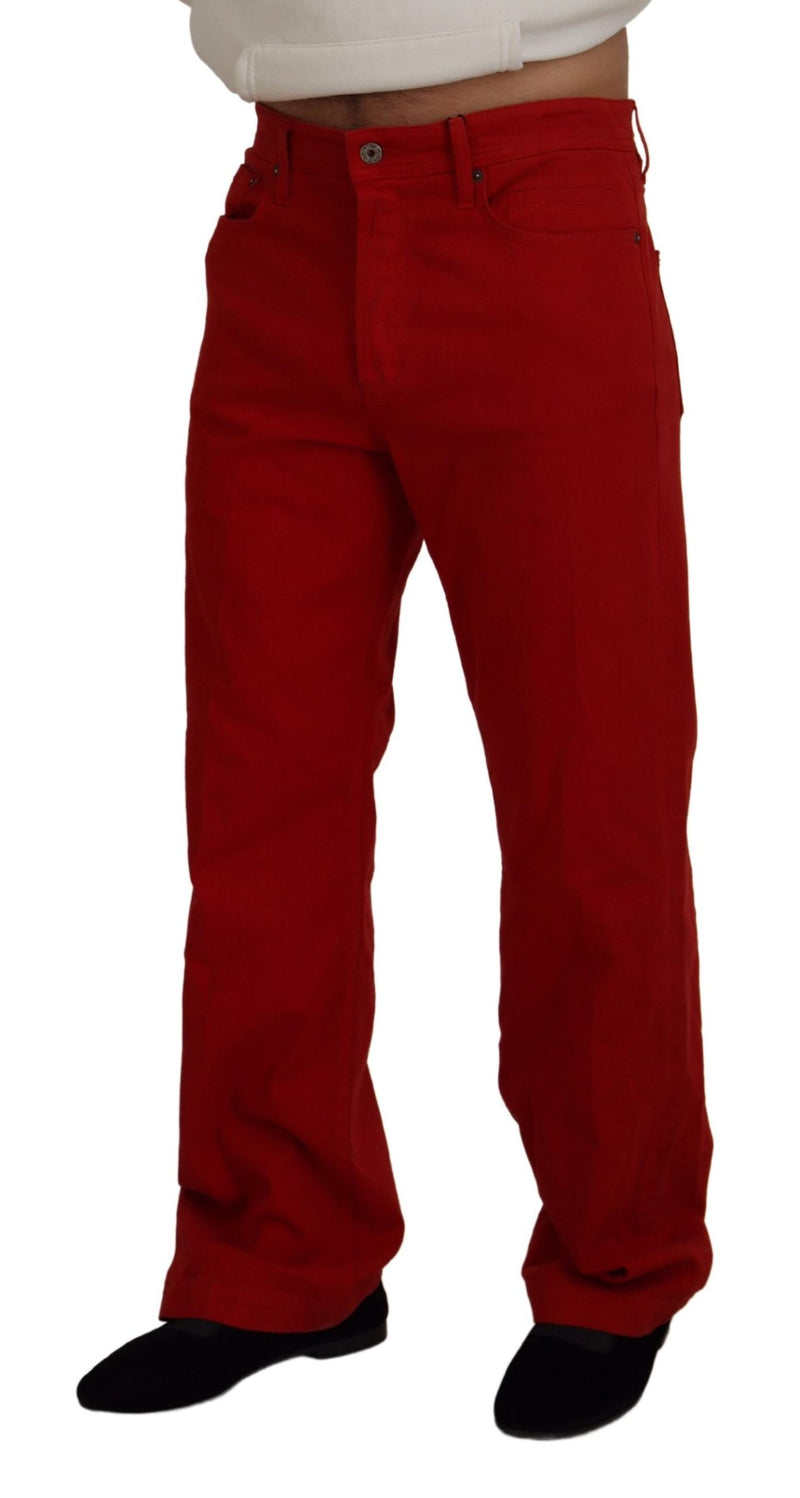 Jeans en coton rouge à coupe droite pour homme de Dolce &amp; Gabbana