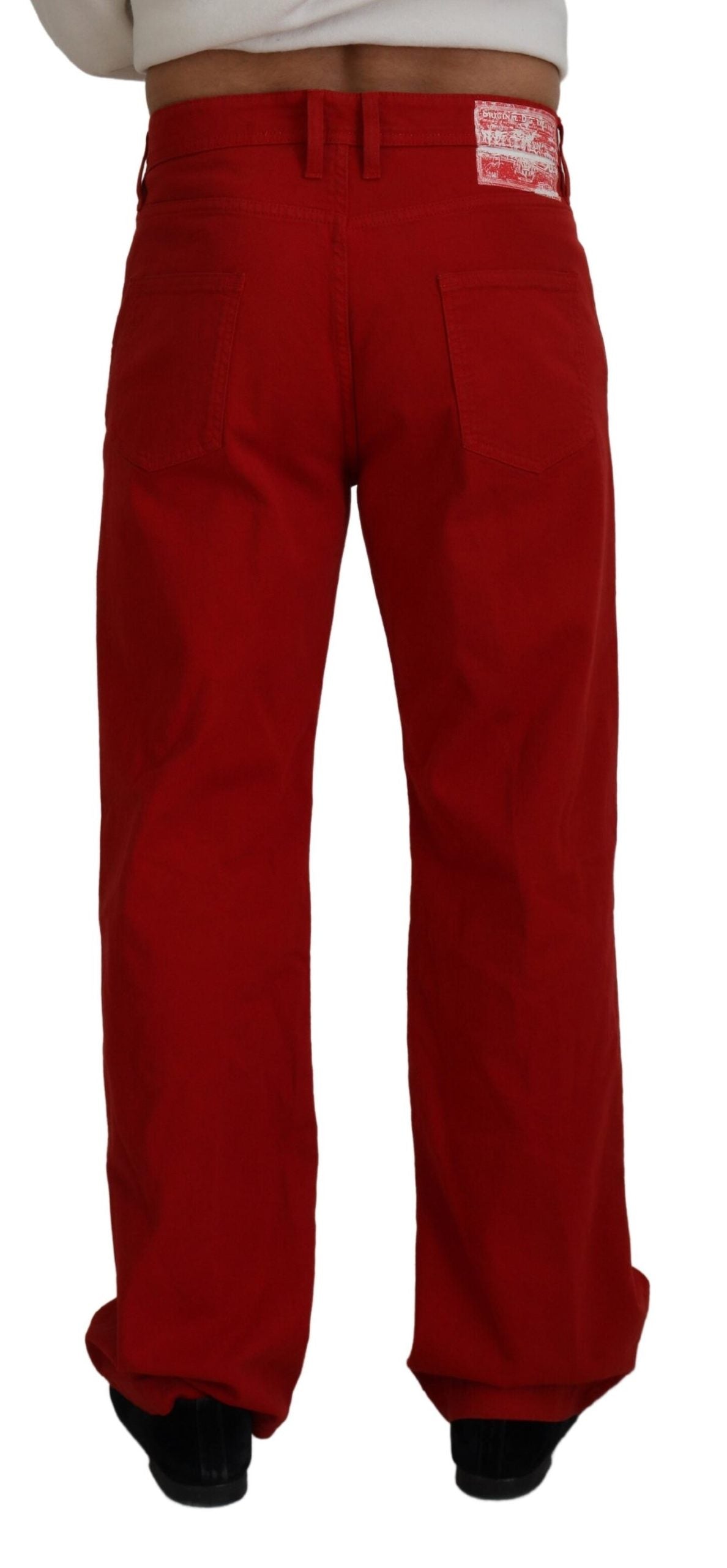 Dolce & Gabbana Rode Rechte Mannen Jeans van Katoen