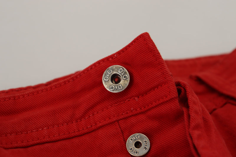 Jeans en coton rouge à coupe droite pour homme de Dolce &amp; Gabbana