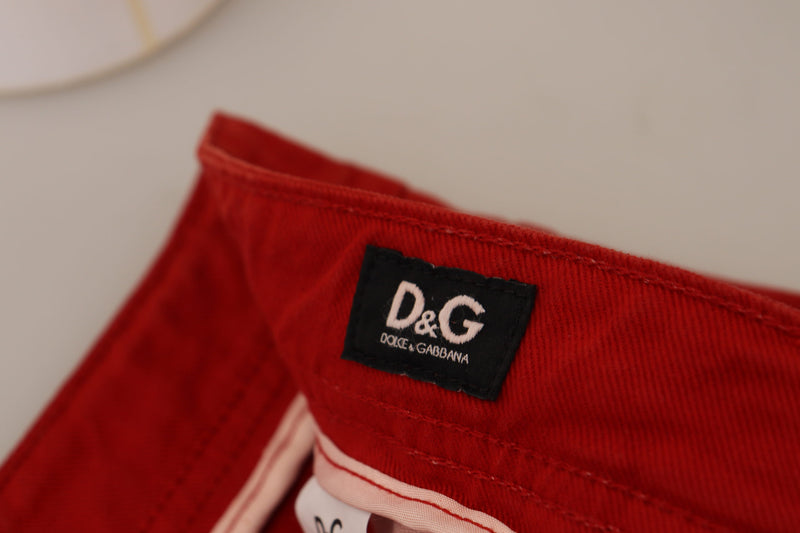 Jeans en coton rouge à coupe droite pour homme de Dolce &amp; Gabbana