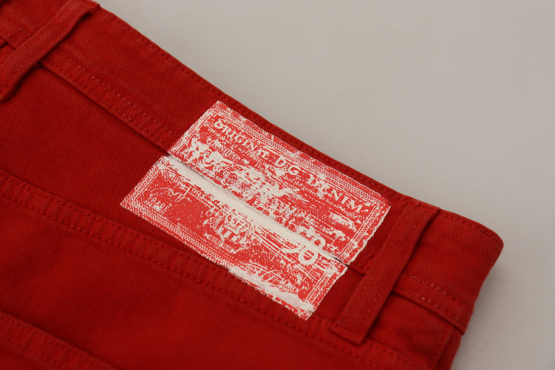 Jeans en coton rouge à coupe droite pour homme de Dolce &amp; Gabbana