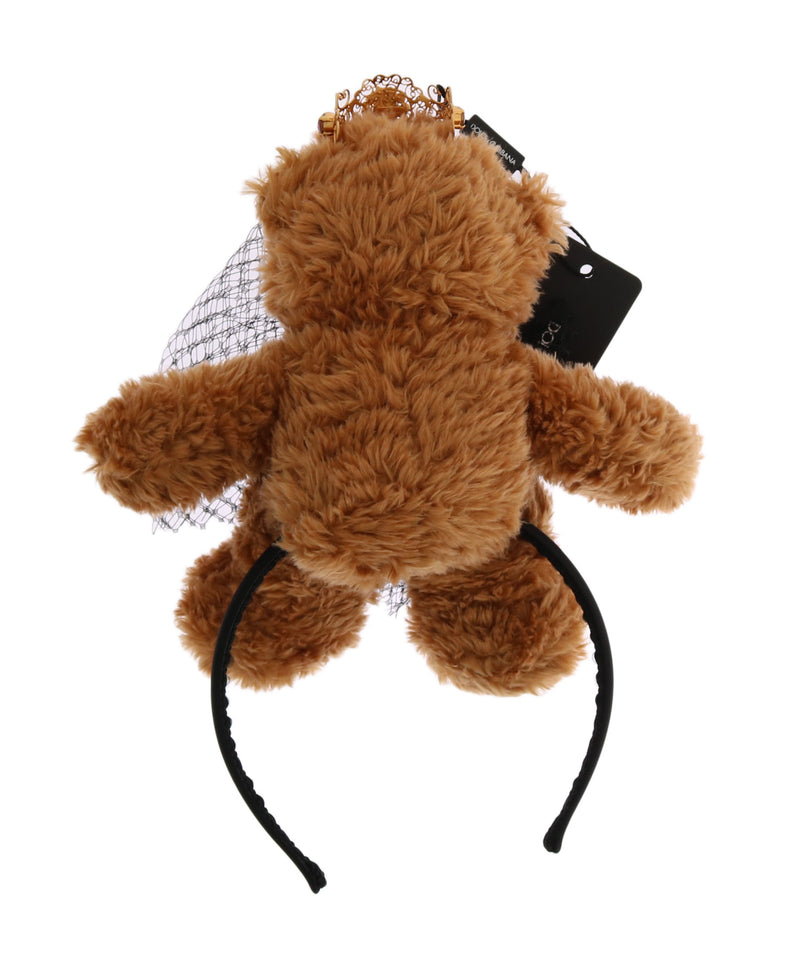 Dolce & Gabbana Teddy Bear Gold Crystal Crown Hair Band