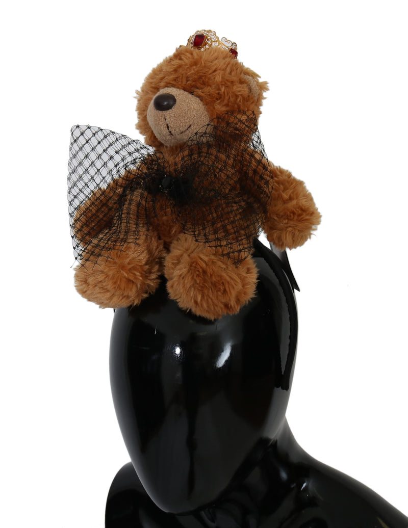 Dolce & Gabbana Teddy Bear Gold Crystal Crown Hair Band