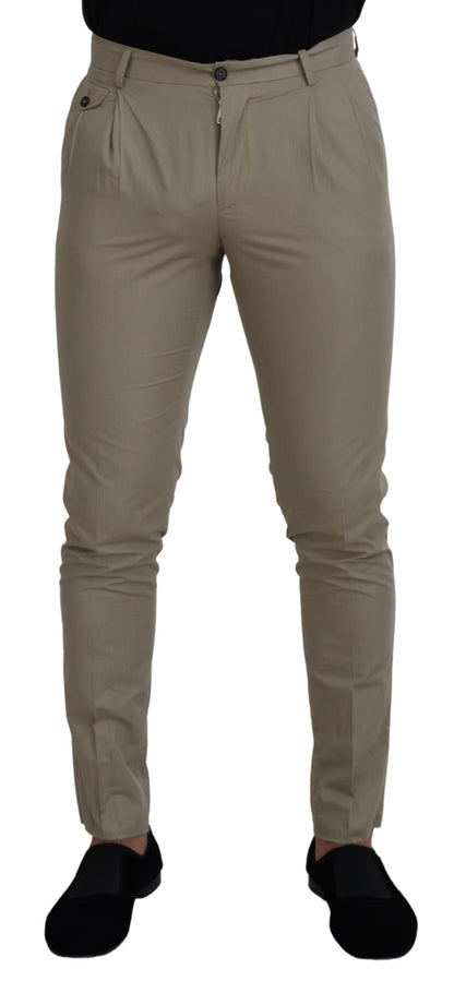 Dolce & Gabbana beige katoenen slim fit herenbroek