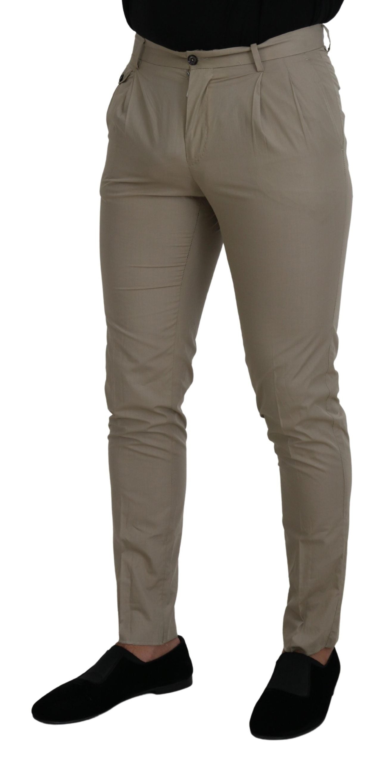 Dolce & Gabbana beige katoenen slim fit herenbroek