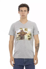 T-shirt homme en coton gris de Trussardi Action