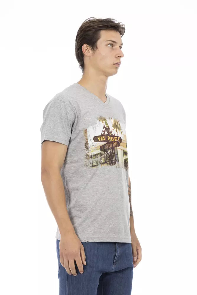 T-shirt homme en coton gris de Trussardi Action