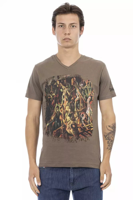 T-shirt homme en coton brun Trussardi Action