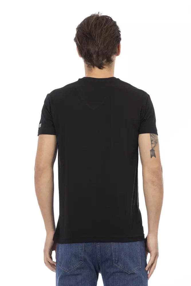 T-shirt homme en coton noir Trussardi Action