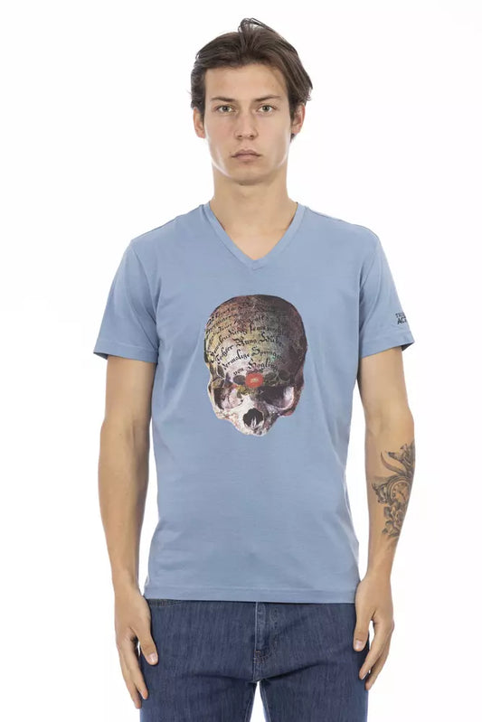 T-shirt homme en coton bleu clair Trussardi Action