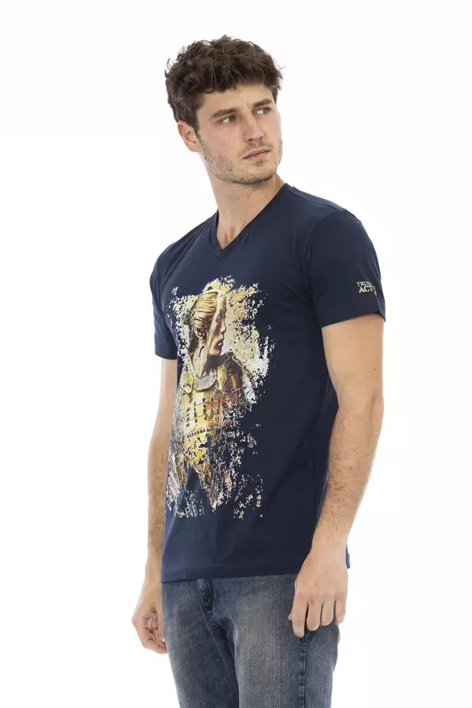 T-shirt homme en coton bleu Trussardi Action