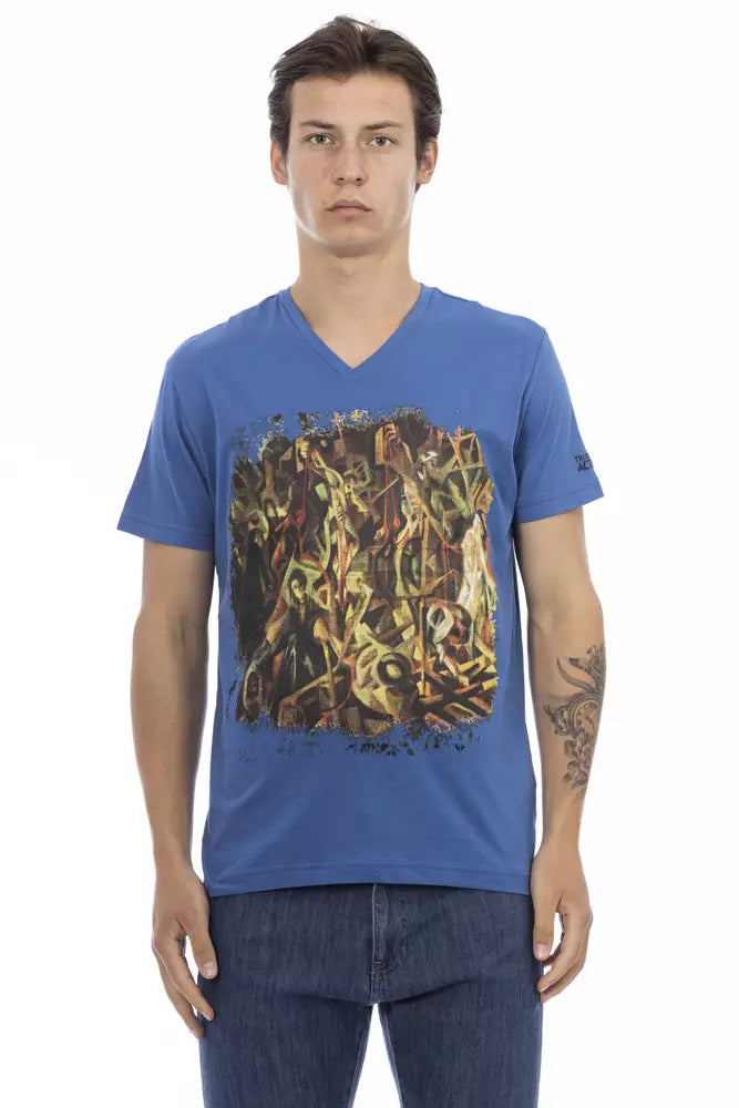 T-shirt homme en coton bleu Trussardi Action