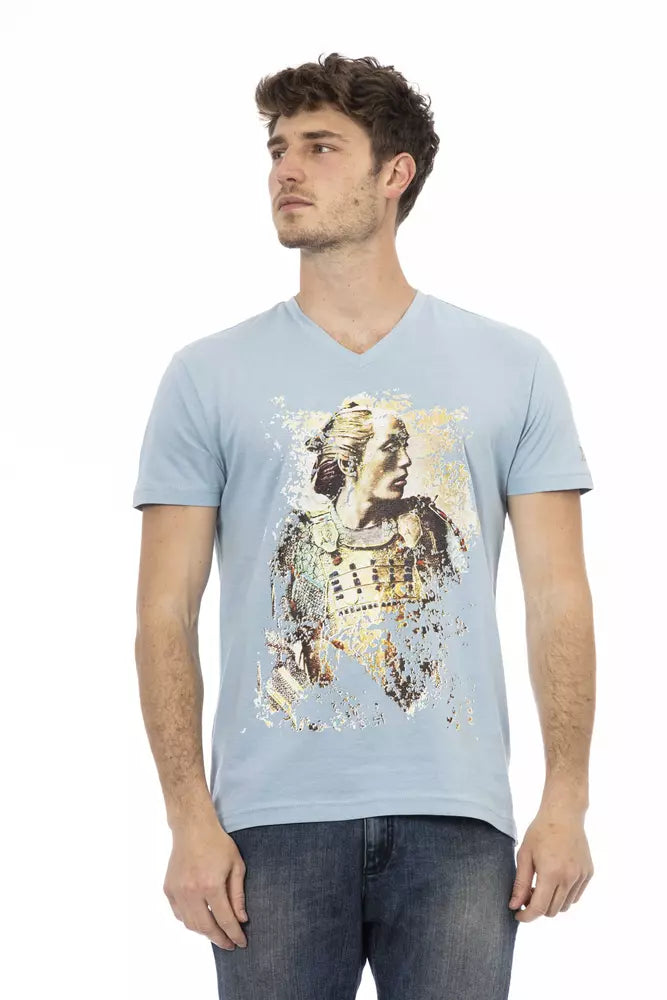 T-shirt homme en coton bleu clair Trussardi Action