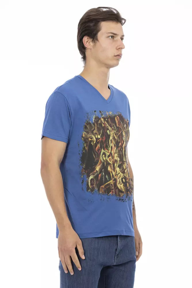 T-shirt homme en coton bleu Trussardi Action
