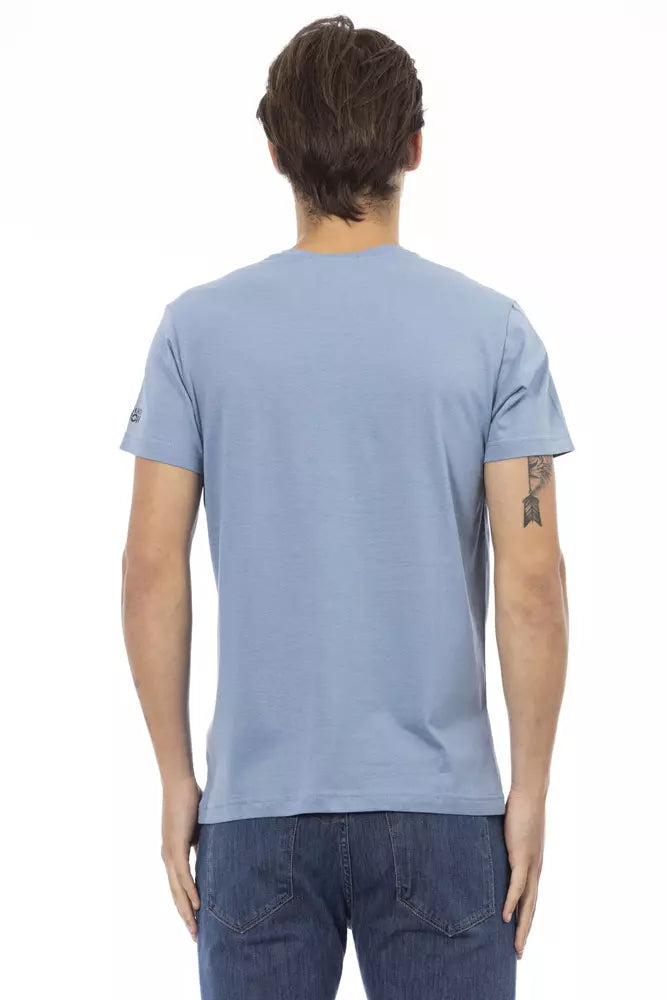 T-shirt homme en coton bleu clair Trussardi Action
