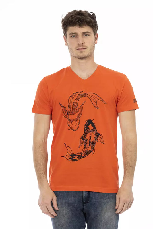 T-shirt homme en coton rouge Trussardi Action