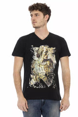 T-shirt homme en coton noir Trussardi Action