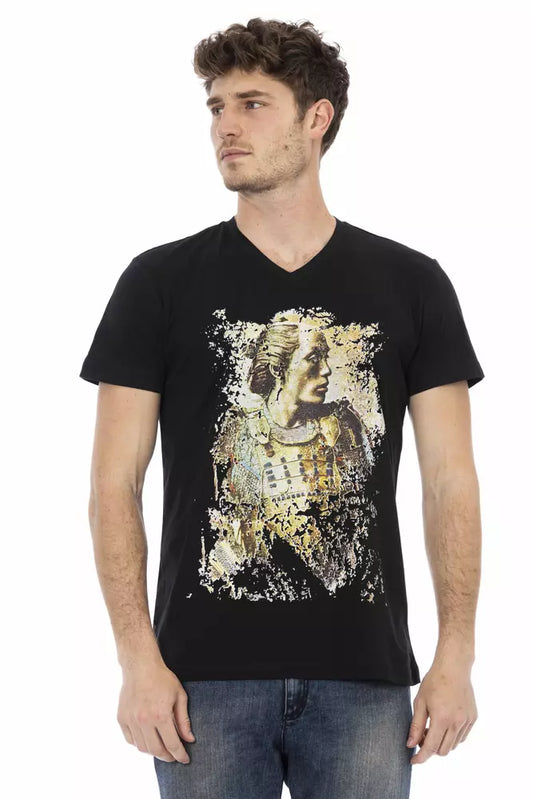 T-shirt homme en coton noir Trussardi Action