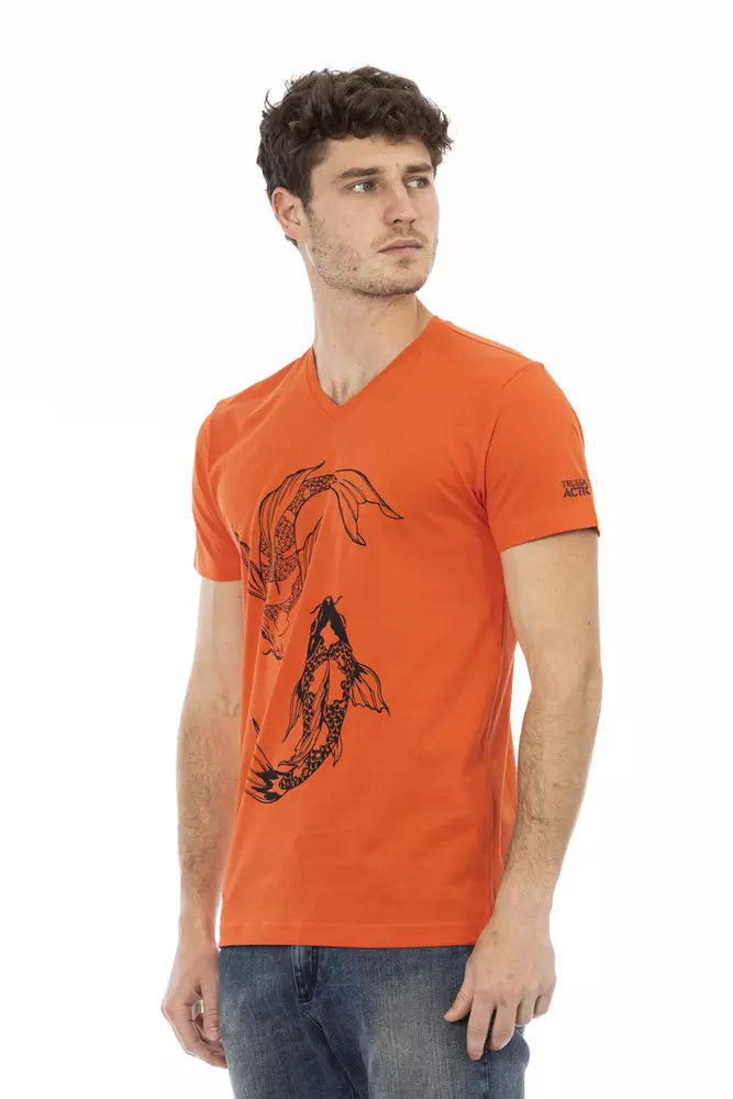 T-shirt homme en coton rouge Trussardi Action