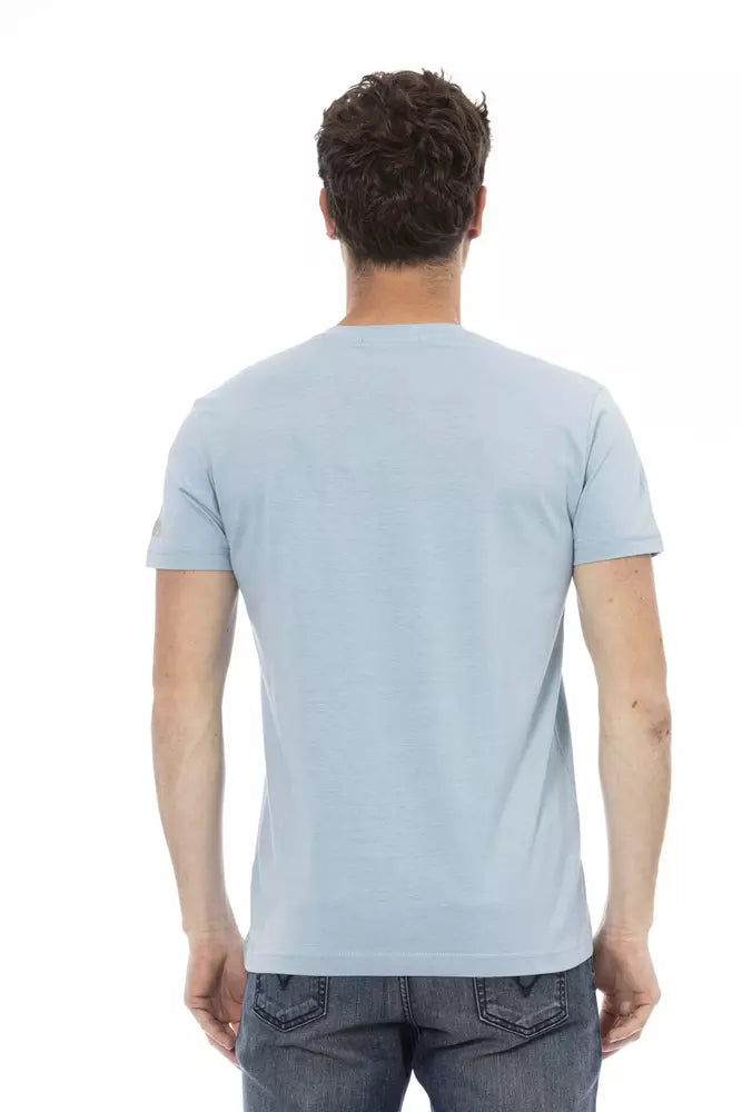 T-shirt homme en coton bleu clair Trussardi Action