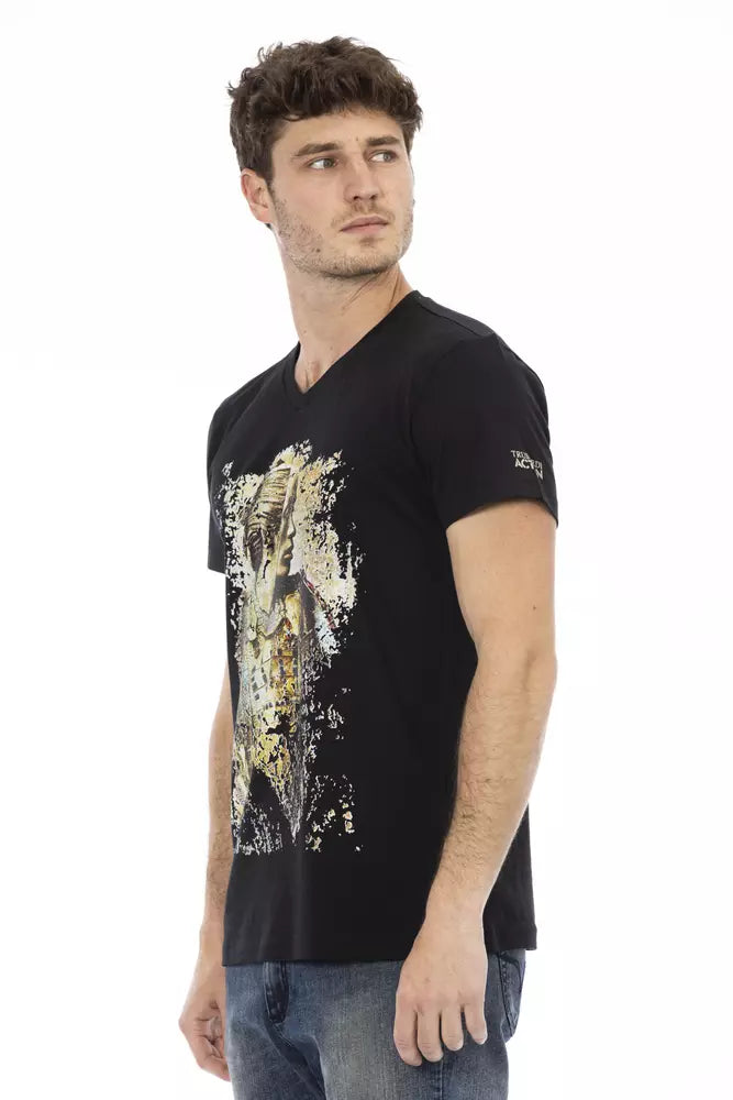 T-shirt homme en coton noir Trussardi Action