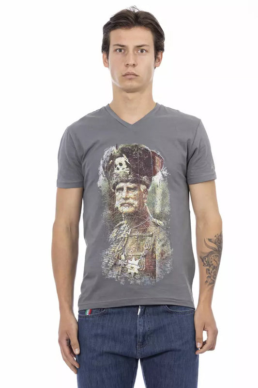 T-shirt homme en coton gris de Trussardi Action