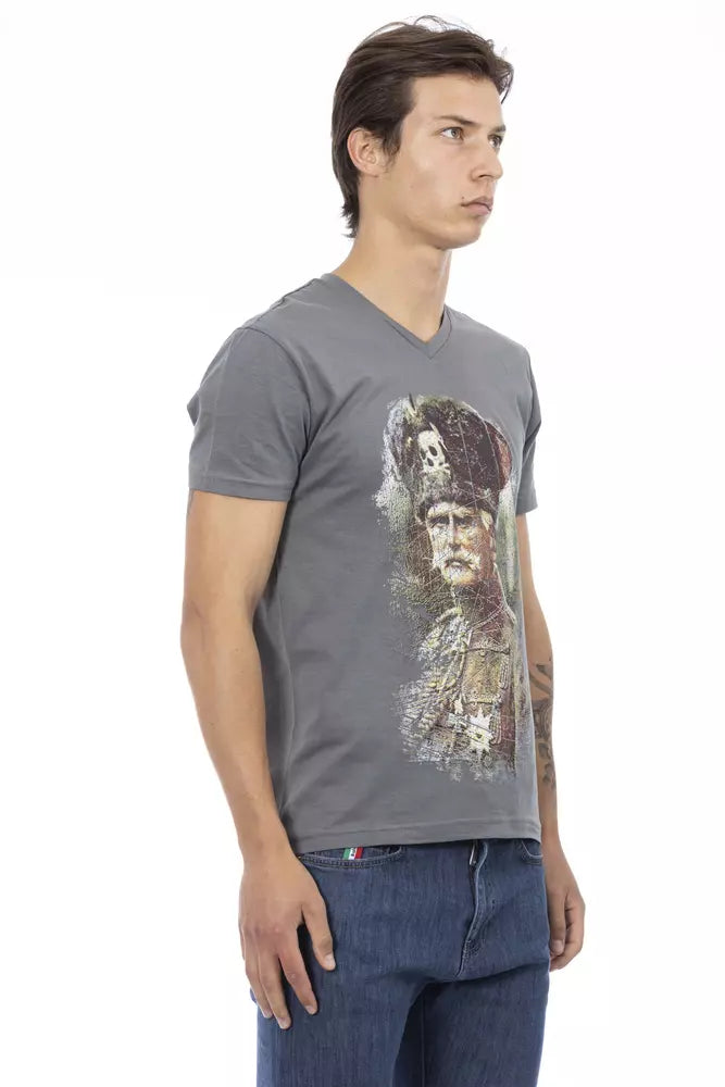 T-shirt homme en coton gris de Trussardi Action