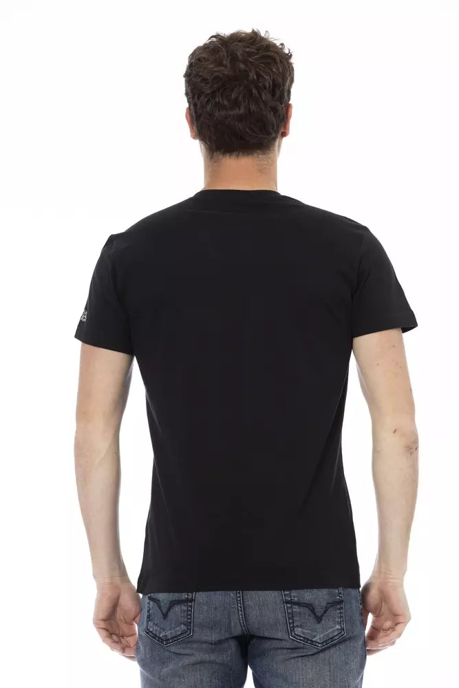 T-shirt homme en coton noir Trussardi Action