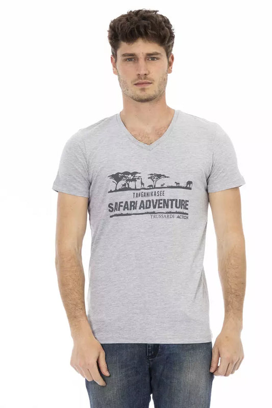 T-shirt homme en coton gris de Trussardi Action