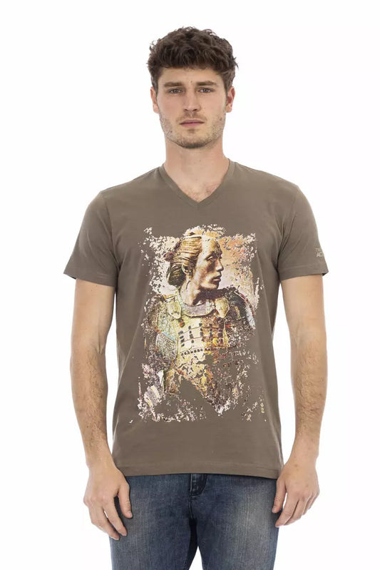 T-shirt homme en coton brun Trussardi Action
