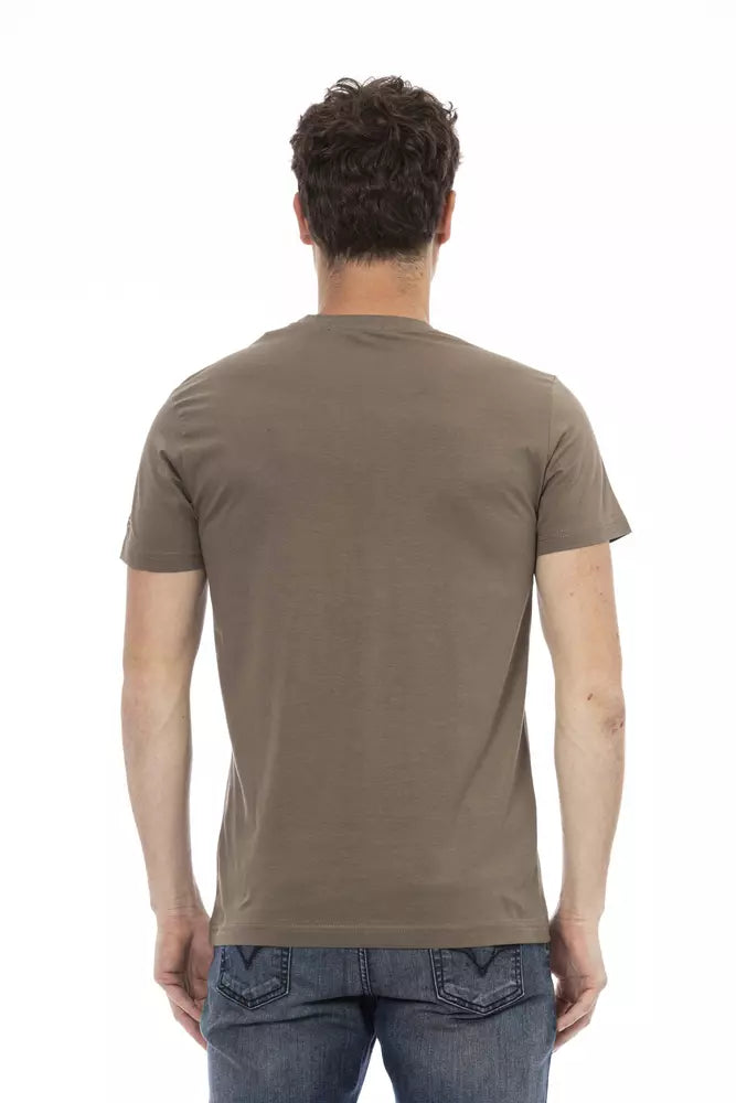 T-shirt homme en coton brun Trussardi Action