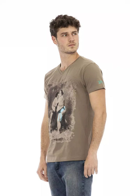 T-shirt homme en coton brun Trussardi Action