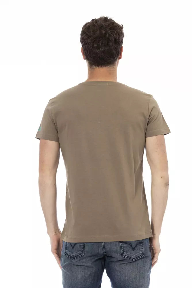 T-shirt homme en coton brun Trussardi Action