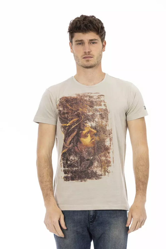 T-shirt homme en coton beige Trussardi Action