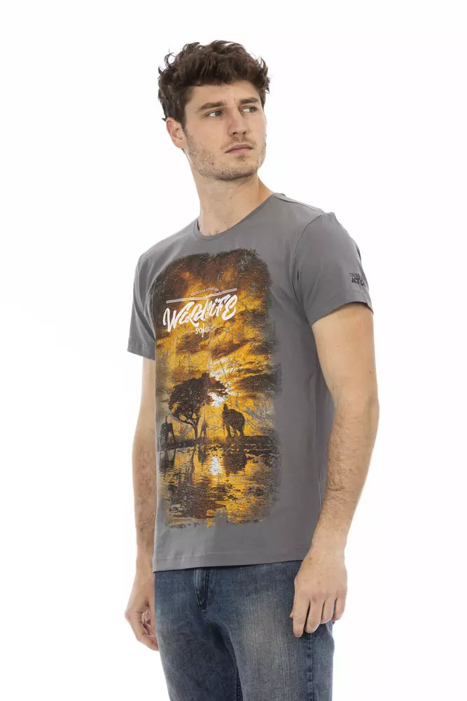 T-shirt homme en coton gris de Trussardi Action