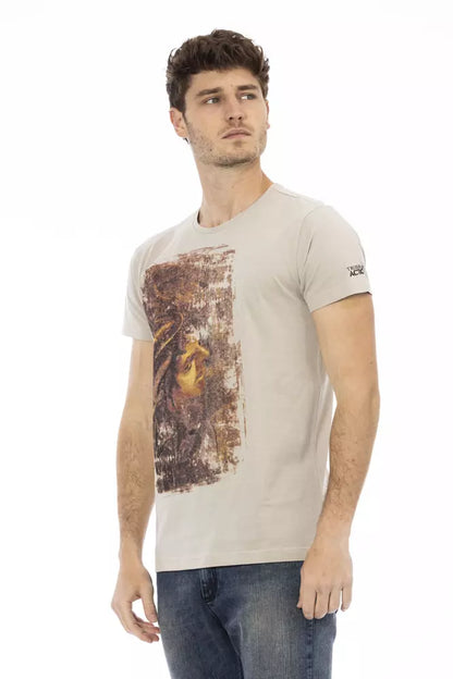 T-shirt homme en coton beige Trussardi Action