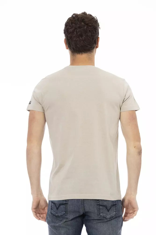 T-shirt homme en coton beige Trussardi Action