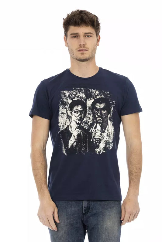 T-shirt homme en coton bleu Trussardi Action