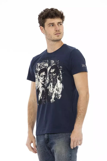 T-shirt homme en coton bleu Trussardi Action