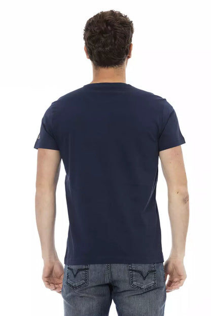 T-shirt homme en coton bleu Trussardi Action