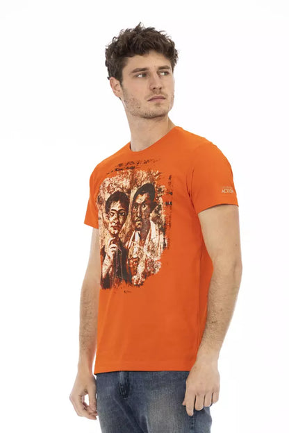 T-shirt homme en coton orange Trussardi Action