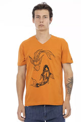 T-shirt homme en coton orange Trussardi Action