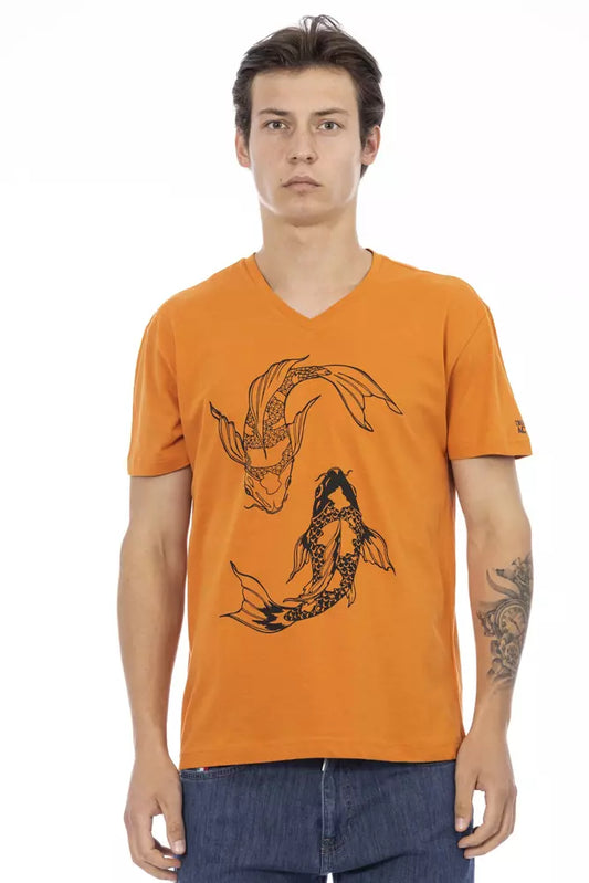 T-shirt homme en coton orange Trussardi Action