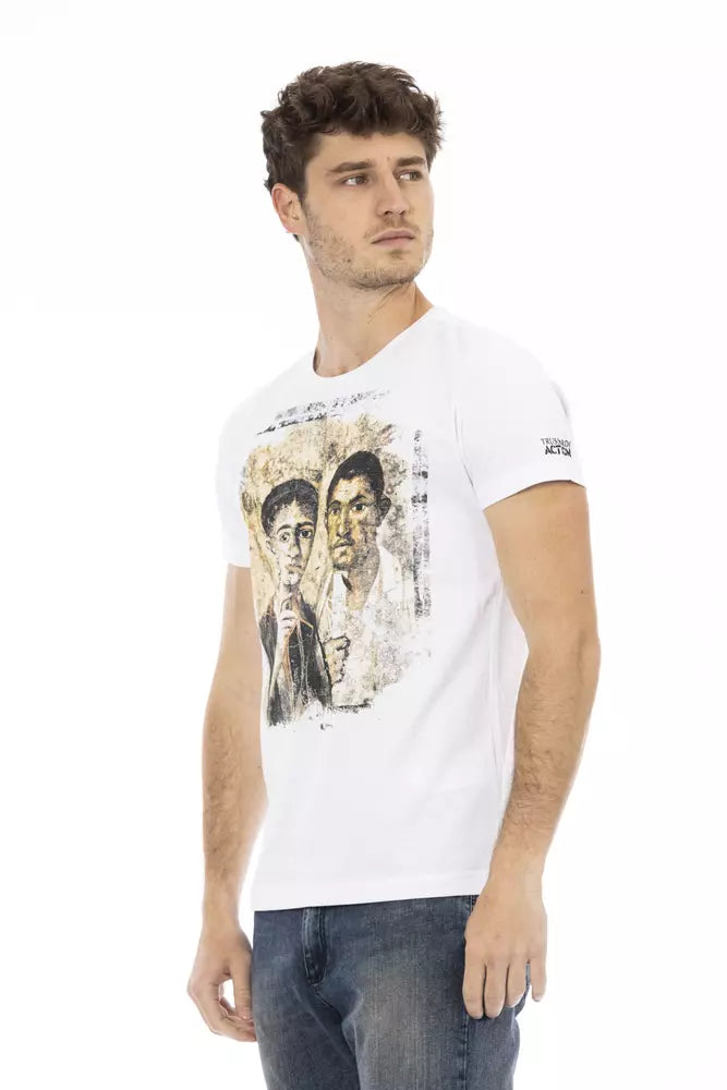 T-shirt homme en coton blanc Trussardi Action